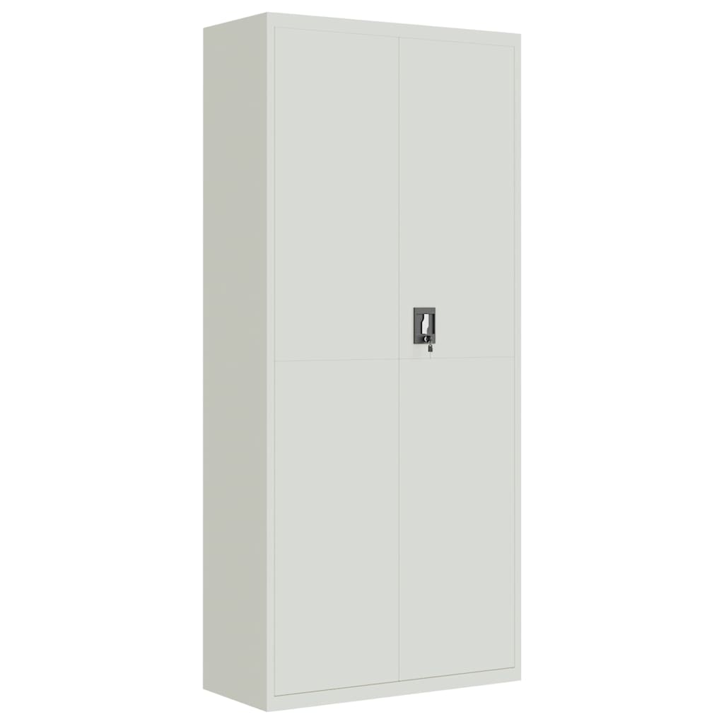 Aktenschrank mit 2 Türen Grau 90 cm Stahl