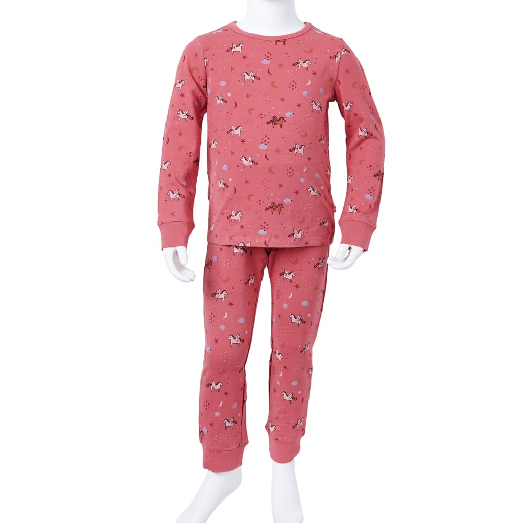 Kinderpyjama mit Langen Ärmeln Altrosa 92