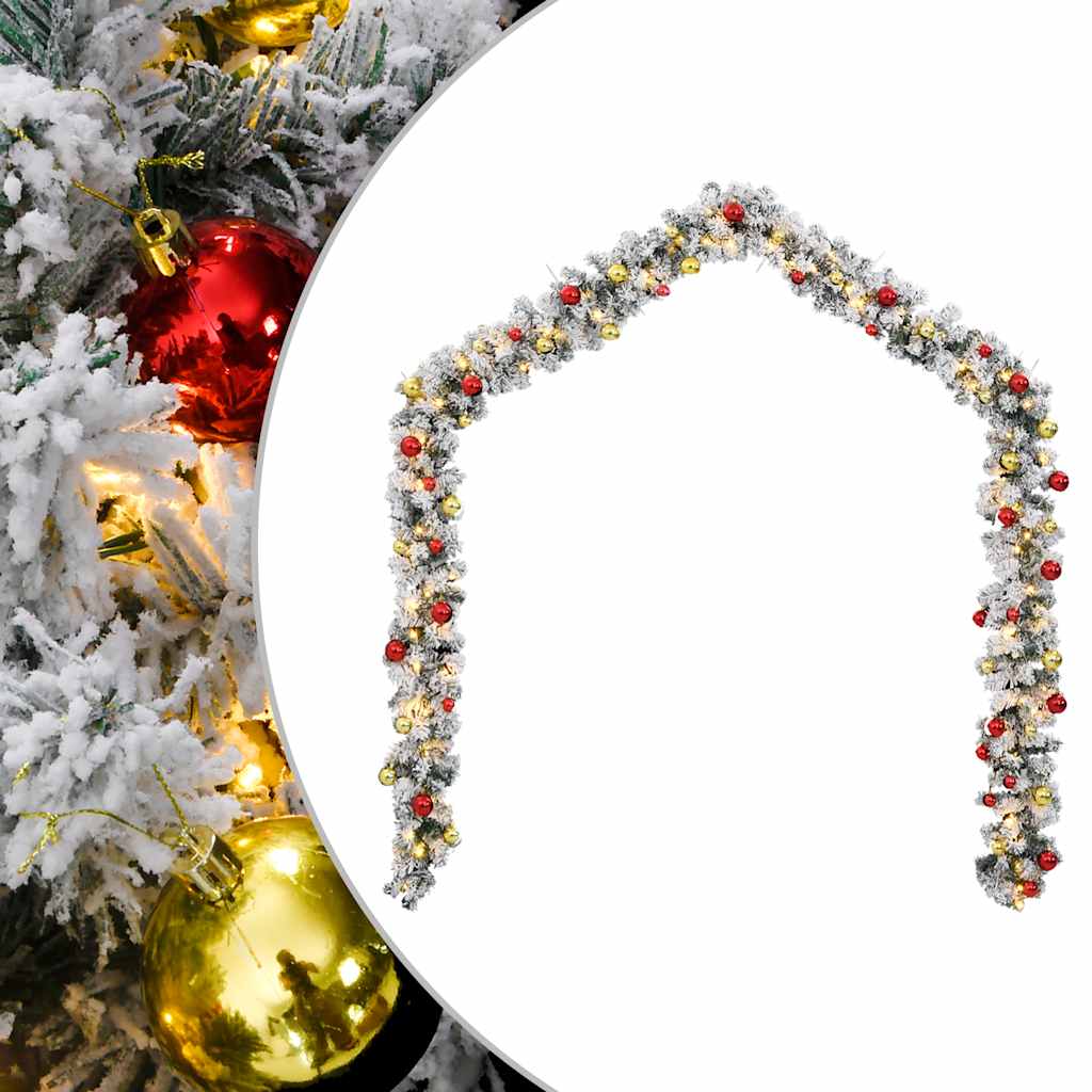 Weihnachtsgirlande mit Schnee Grün 5 m PVC
