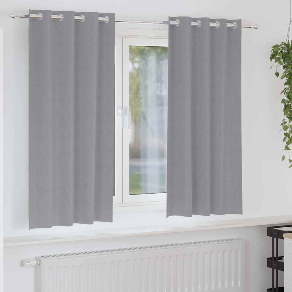 Verdunkelungs-Vorhänge mit Ringen 2 pcs Beige 140 x 140 cm