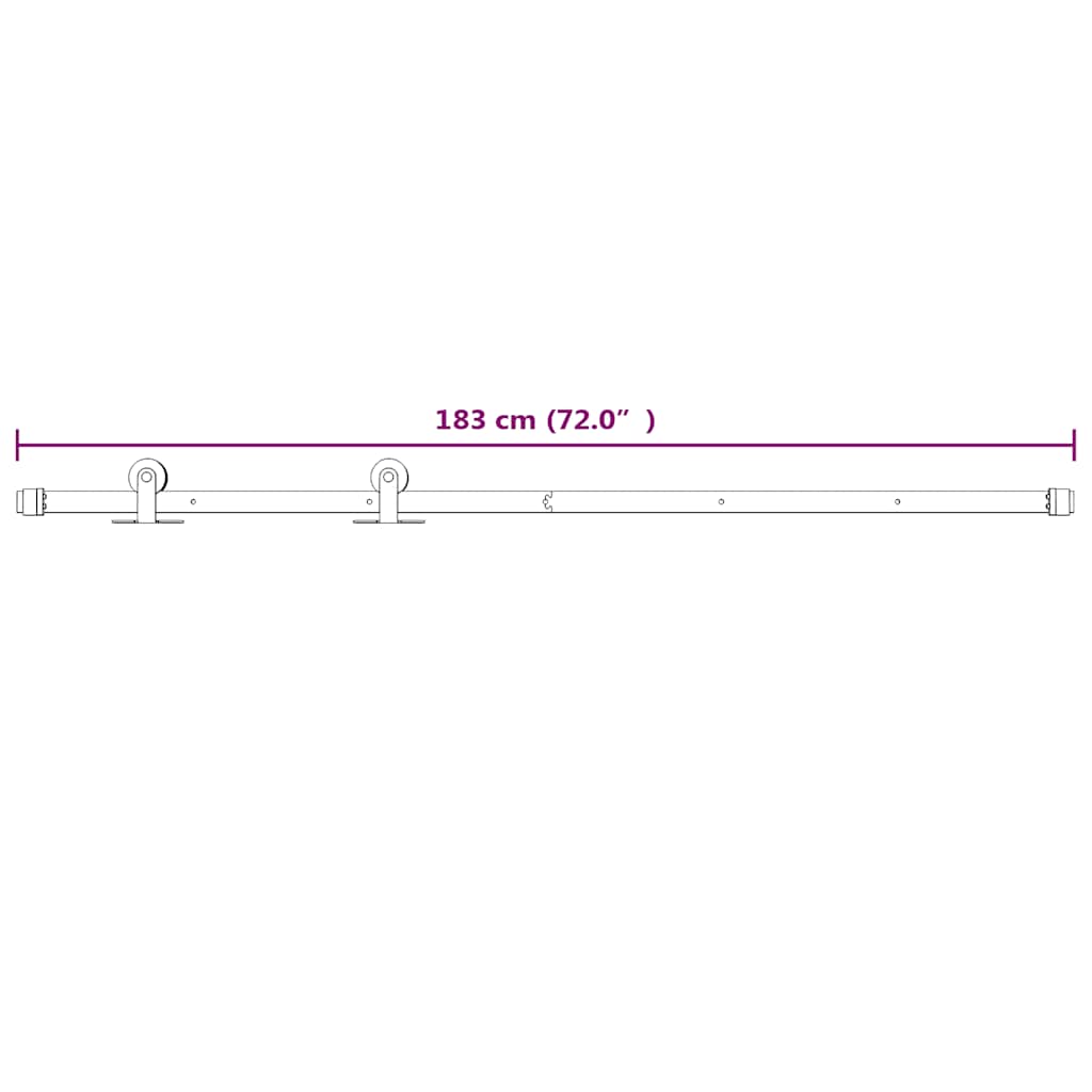 Schiebetürbeschlag-Set SKIEN 183 cm Stahl Schwarz