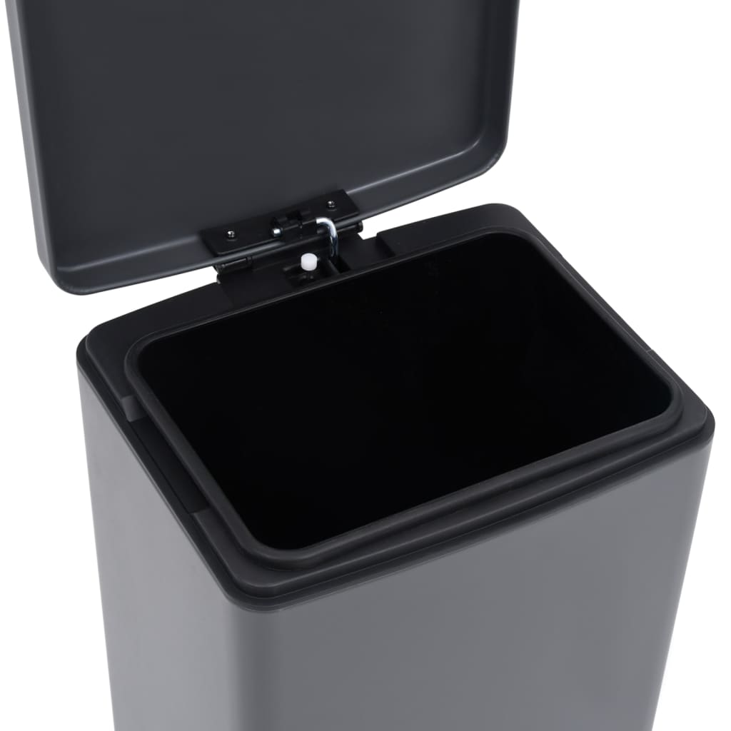 Mülleimer mit Pedal Anti-Fingerabdruck 30 L Silbern Edelstahl