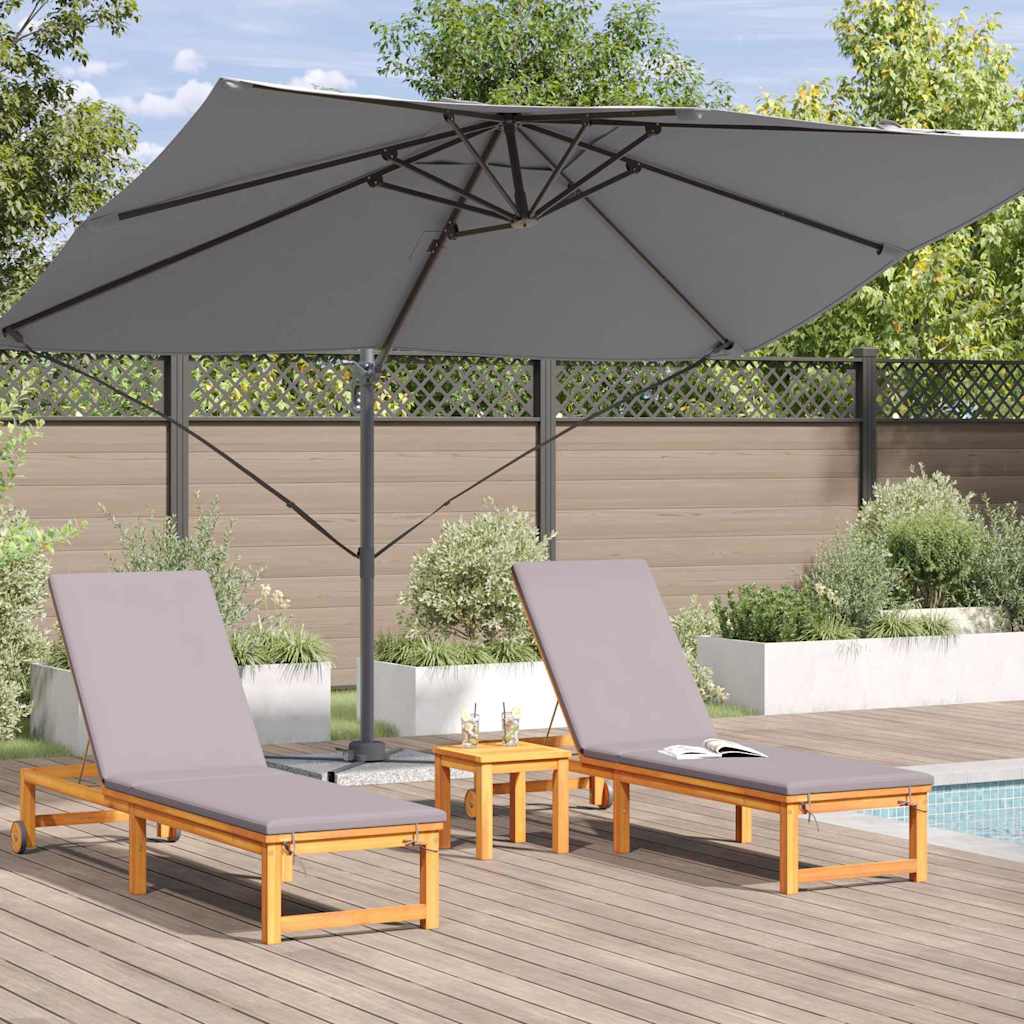 Sonnenschirm Sand 351 x 250 x 260 cm Polyester und Aluminium