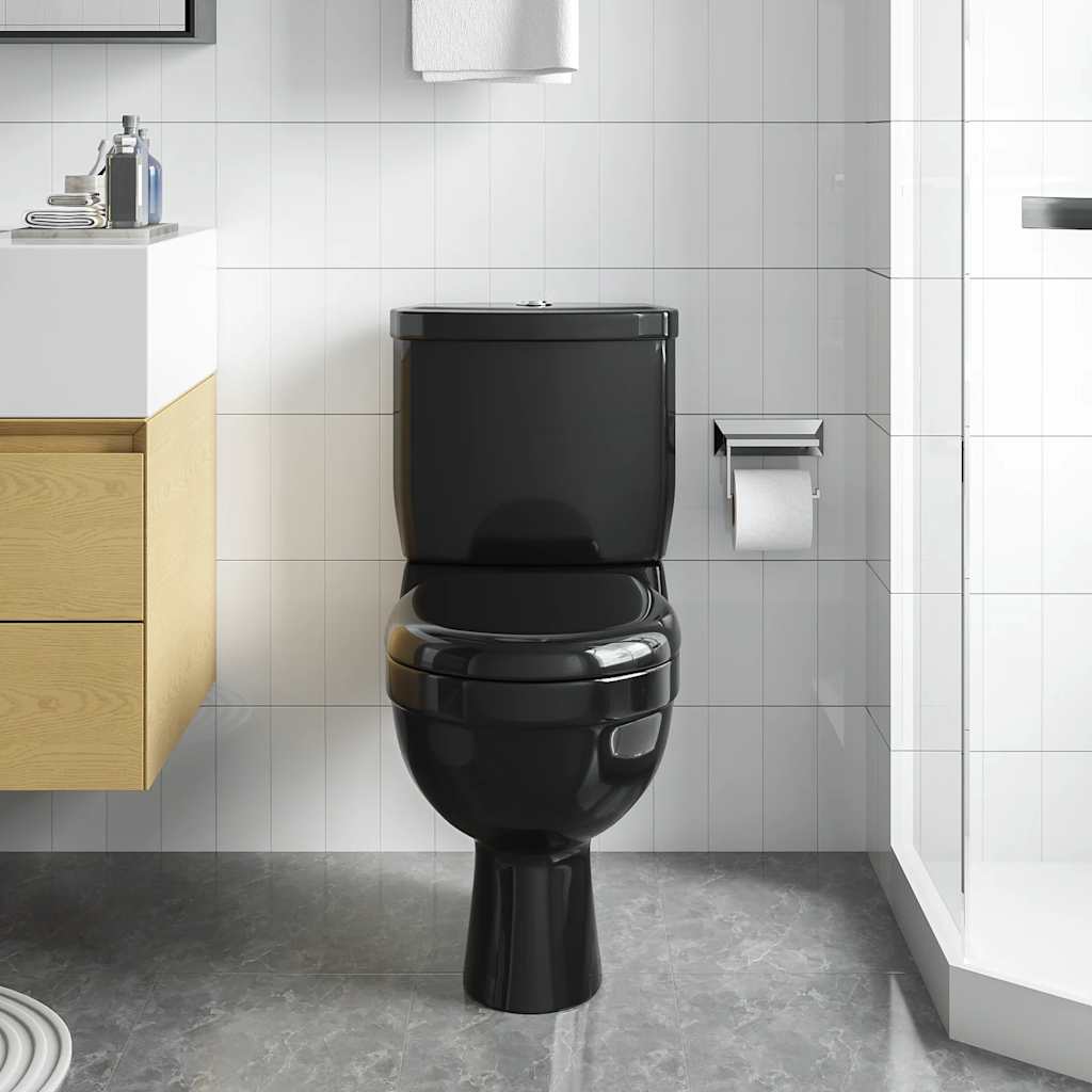 Toilette mit Spülkasten Weiß