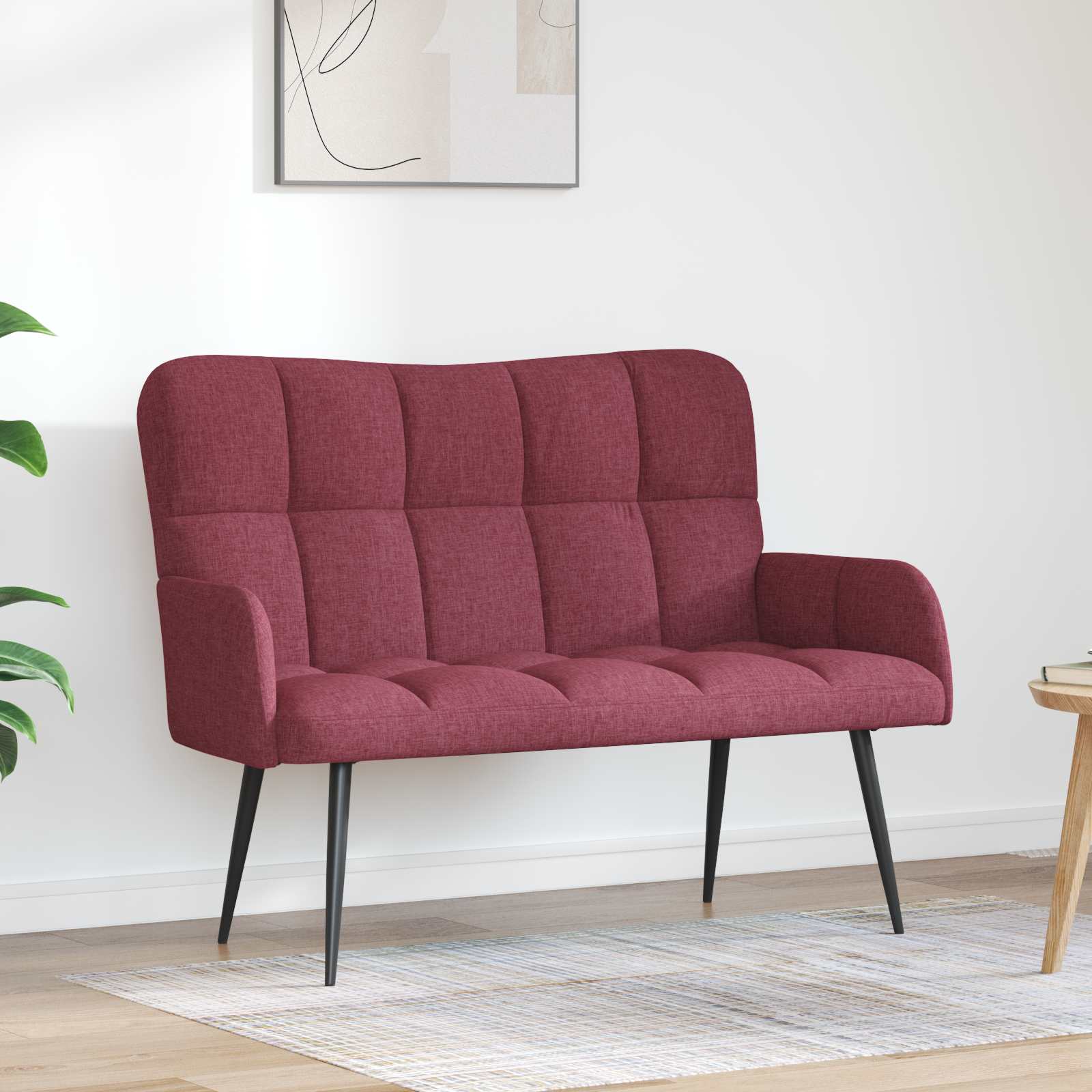 2-Sitzer Sofa Hellgrau 115 x 61 x 87 cm Stoff
