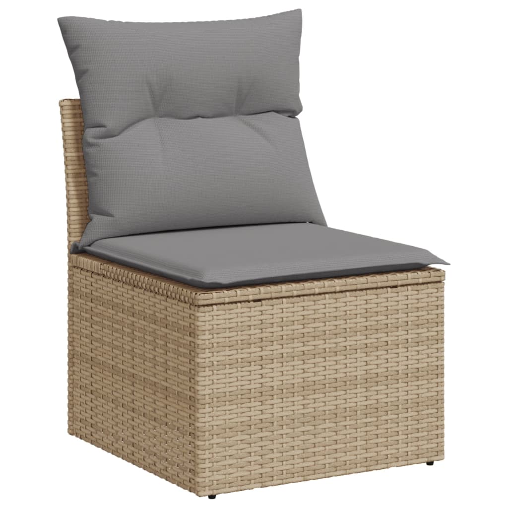12-tlg. Garten-Sofagarnitur mit Kissen Schwarz Poly Rattan
