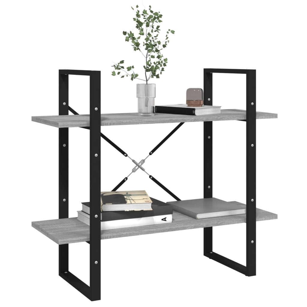 Bücherregal 2 Fächer Weiß 80x30x70 cm Holzwerkstoff