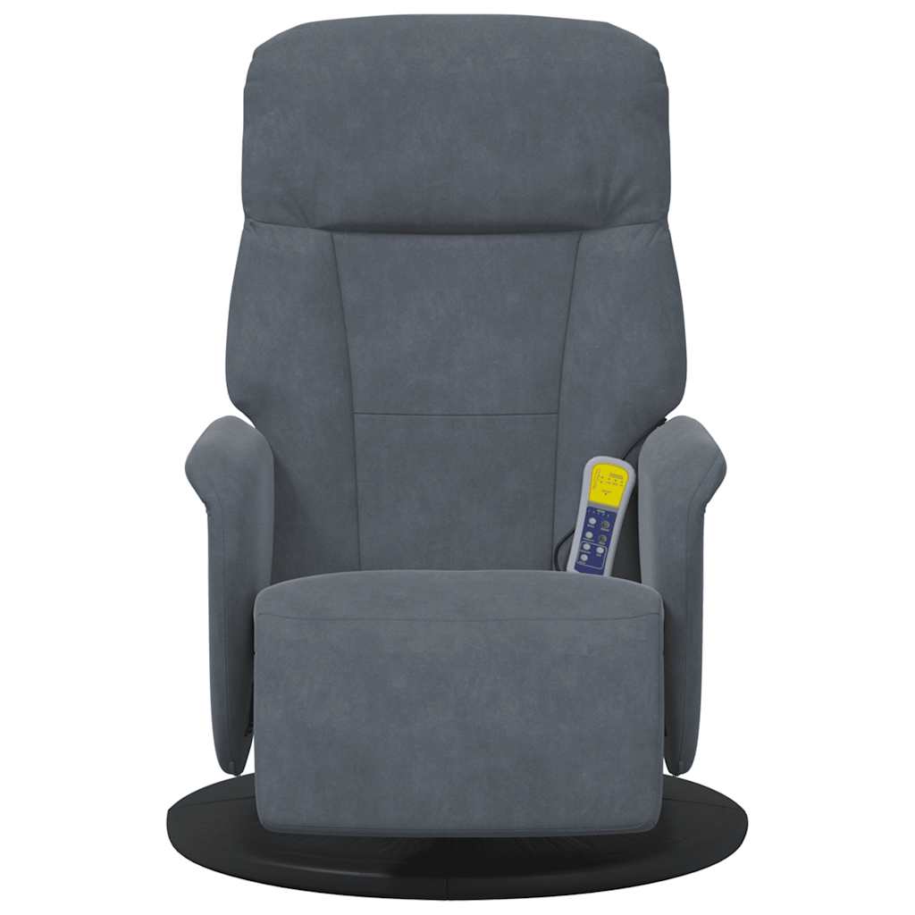 Massagesessel mit Fußteil Blau Samt