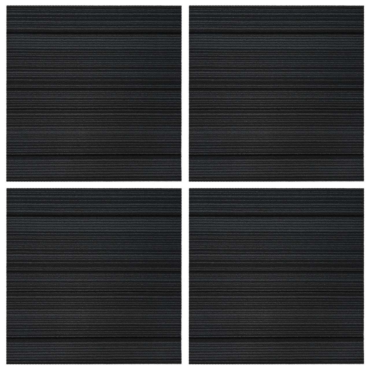 Teppichfliese Hellgrau mit Streifen 50 x 50 cm 4 pcs