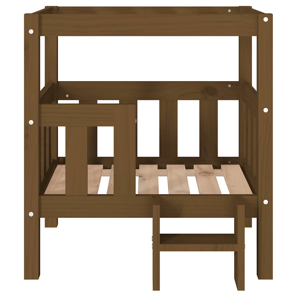 Hundebett Weiß 55,5x53,5x60 cm Massivholz Kiefer