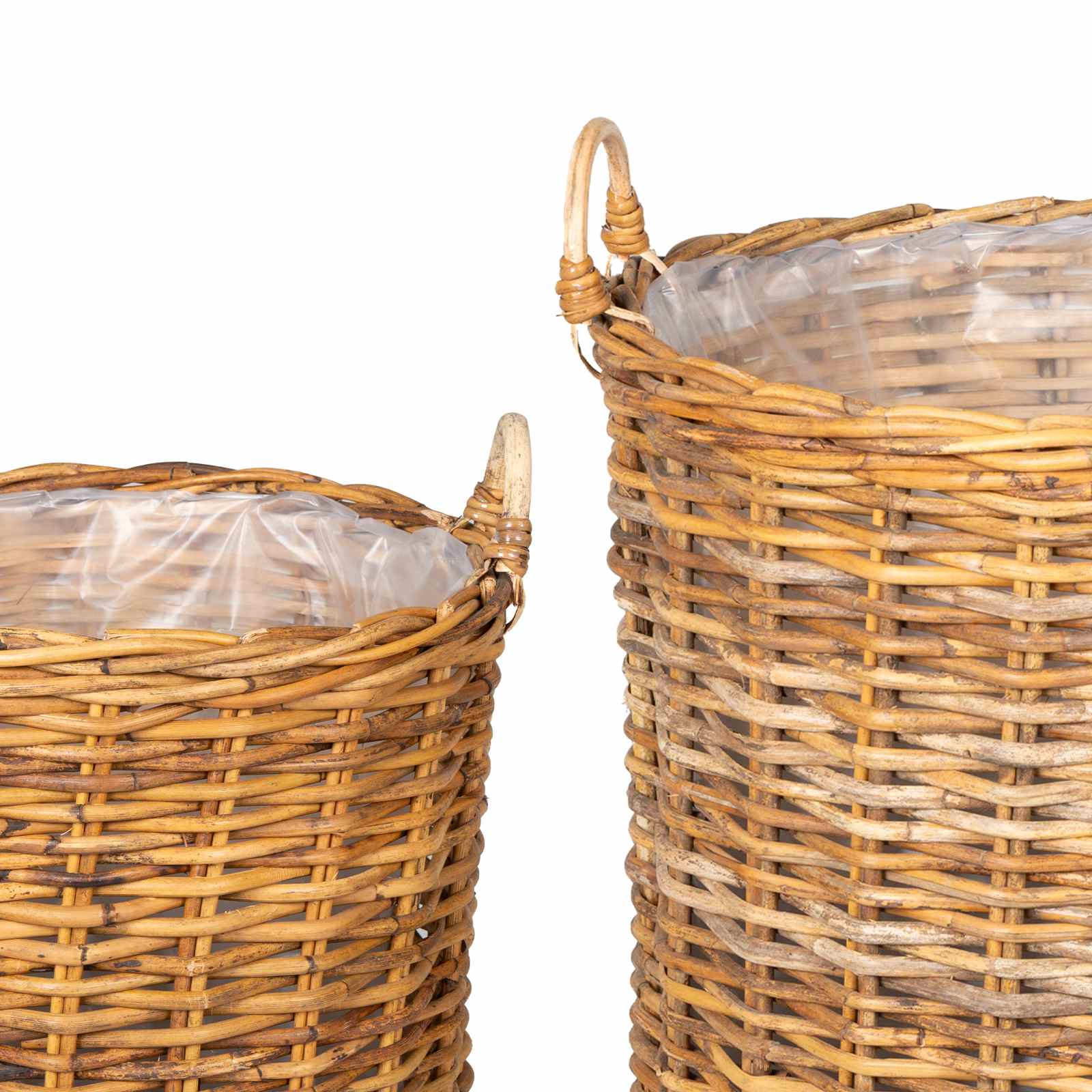 Blumentopf Körbchen 2 Stk. Natürliches Grau Kubu Rattan