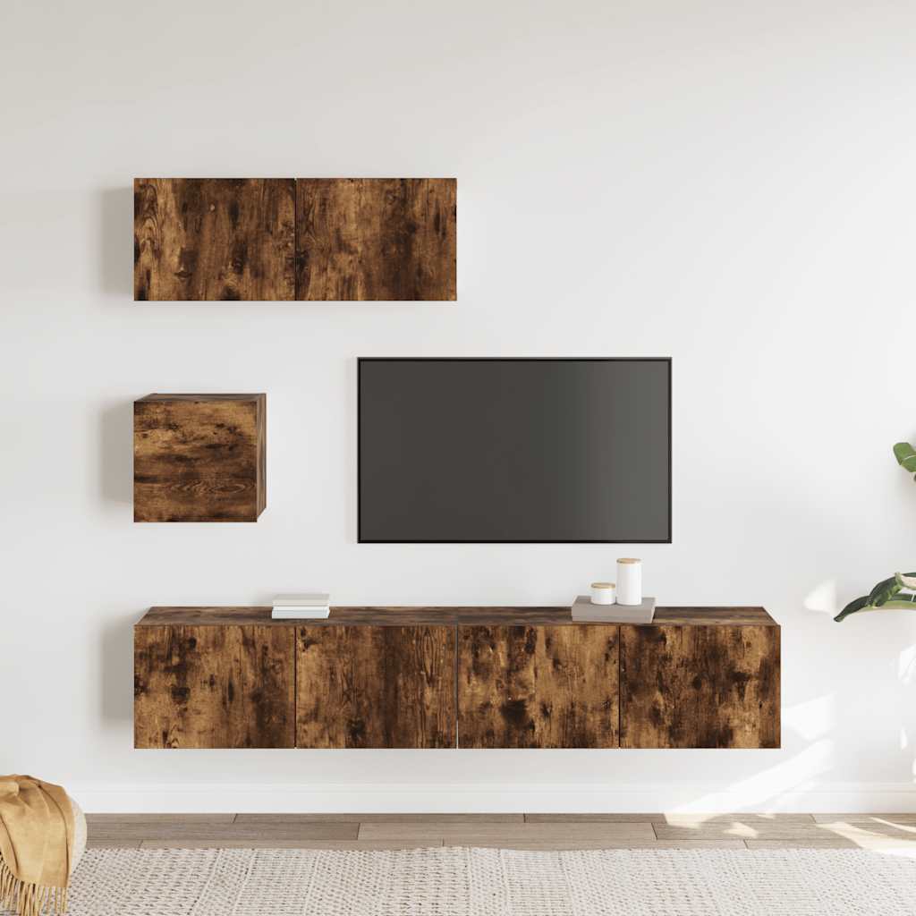4-tlg. TV-Schrank-Set Sonoma-Eiche Holzwerkstoff