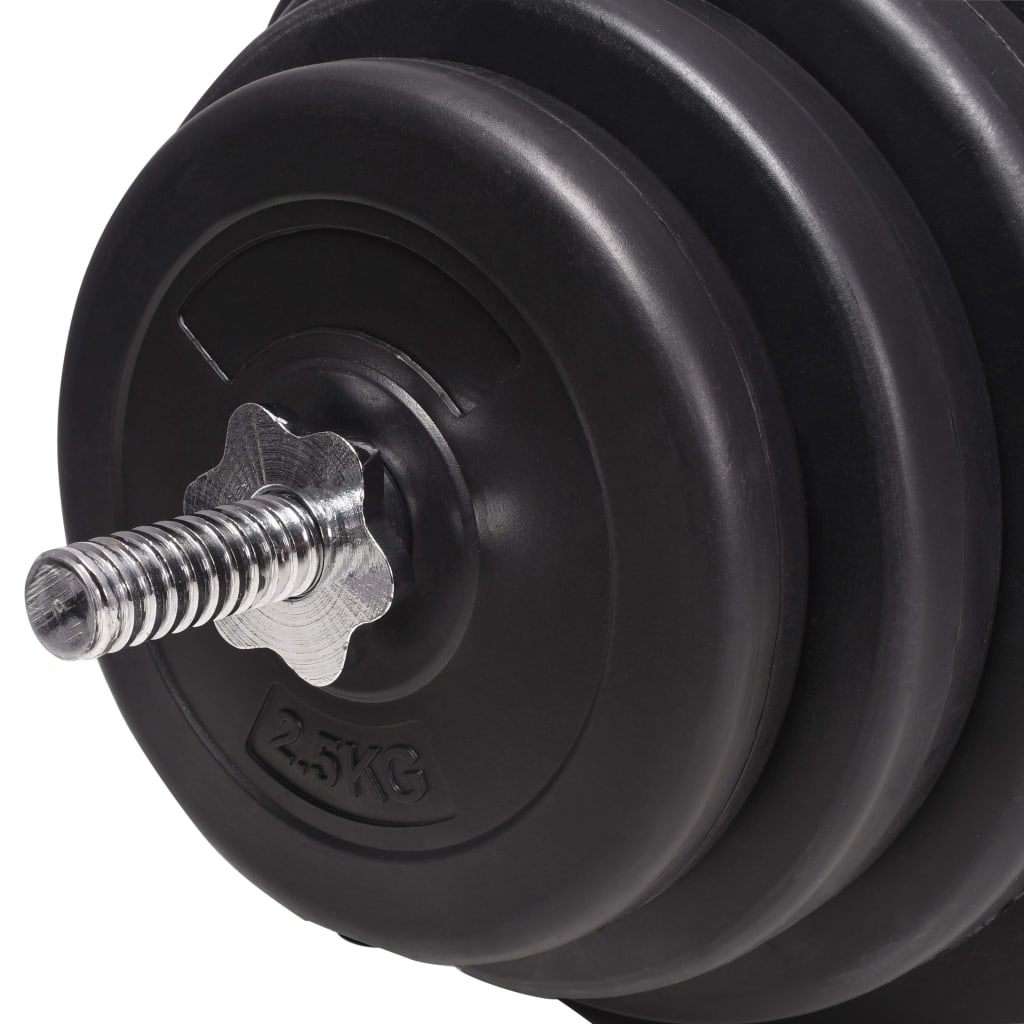 Hantelbank mit Ablage, Langhantel und Kurzhantel Set 60,5 kg
