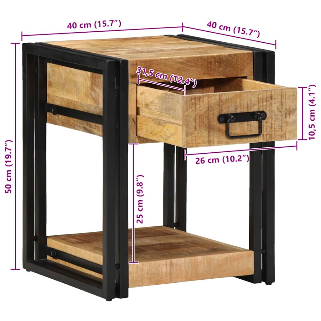 Nachttisch 40 x 35 x 50 cm Massives upgecyceltes Holz