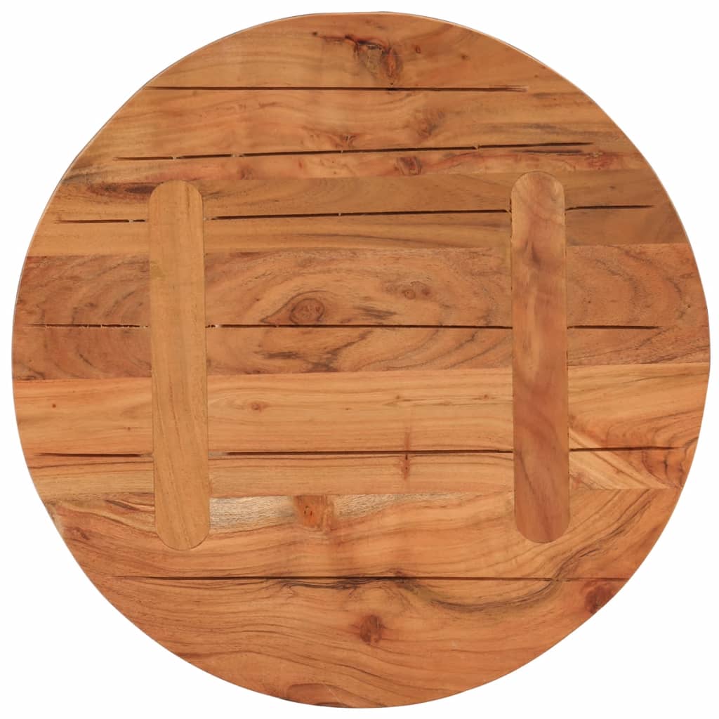 Tischplatte Ø 40x2,5 cm Rund Raues Massives Mangoholz