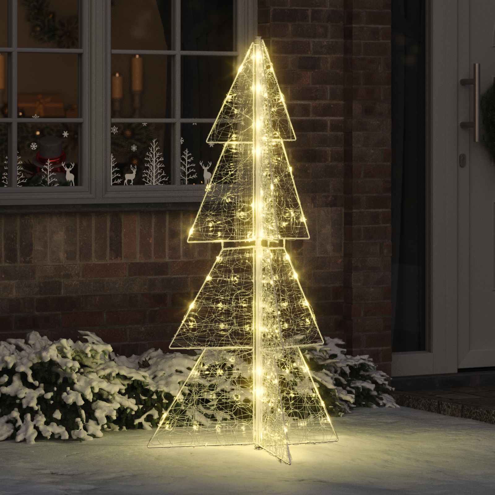 Weihnachtsbaum mit 100 LEDs Warmes Weiß 120 cm Acryl