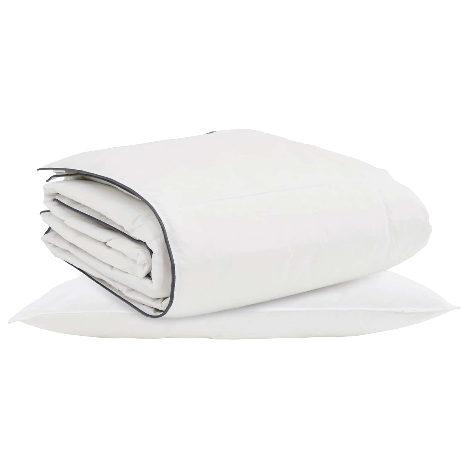 Winterbettdecke mit Kissen 2 pcs Weiß Daunenfeder