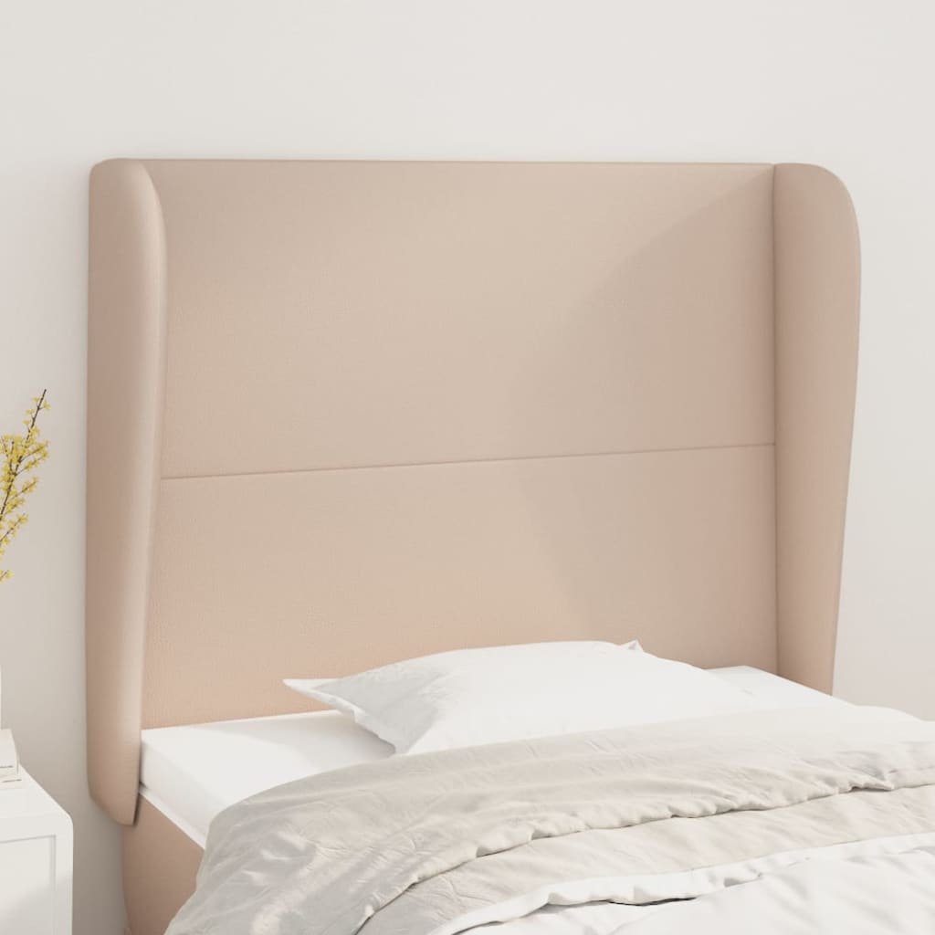 Kopfteil mit Ohren Creme 83x23x78/88 cm Kunstleder
