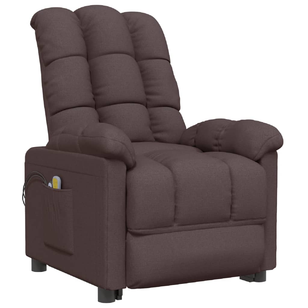 Massagesessel Elektrisch Dunkelgrau Stoff