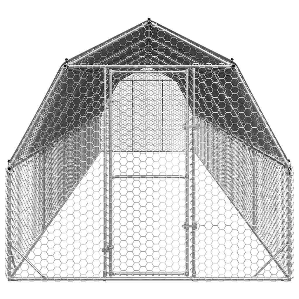 Hühnerstall 2,5x4x2,25 m Verzinkter Stahl