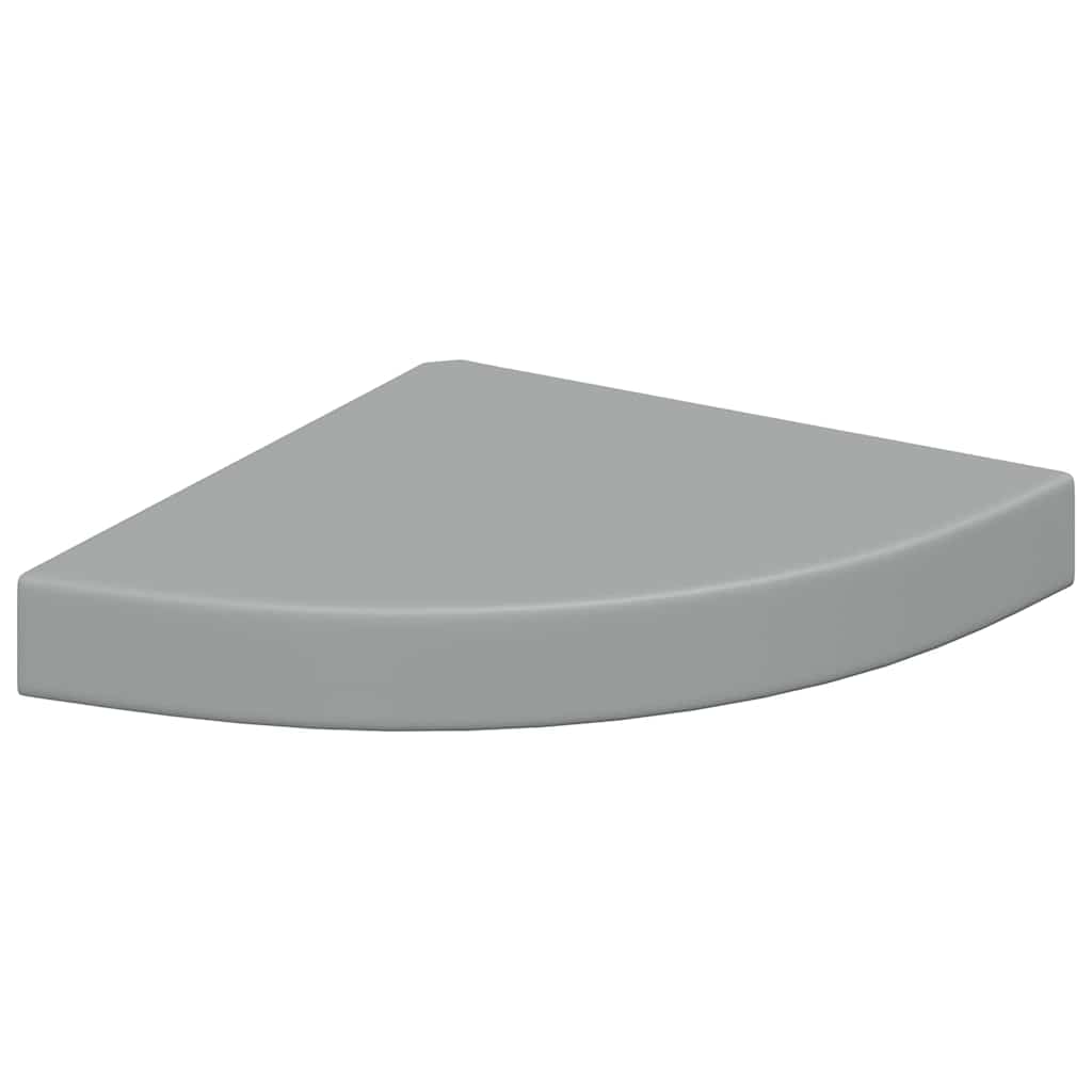 Schwebende Eckregale 2 Stk. Hochglanz-Weiß 25x25x3,8 cm MDF