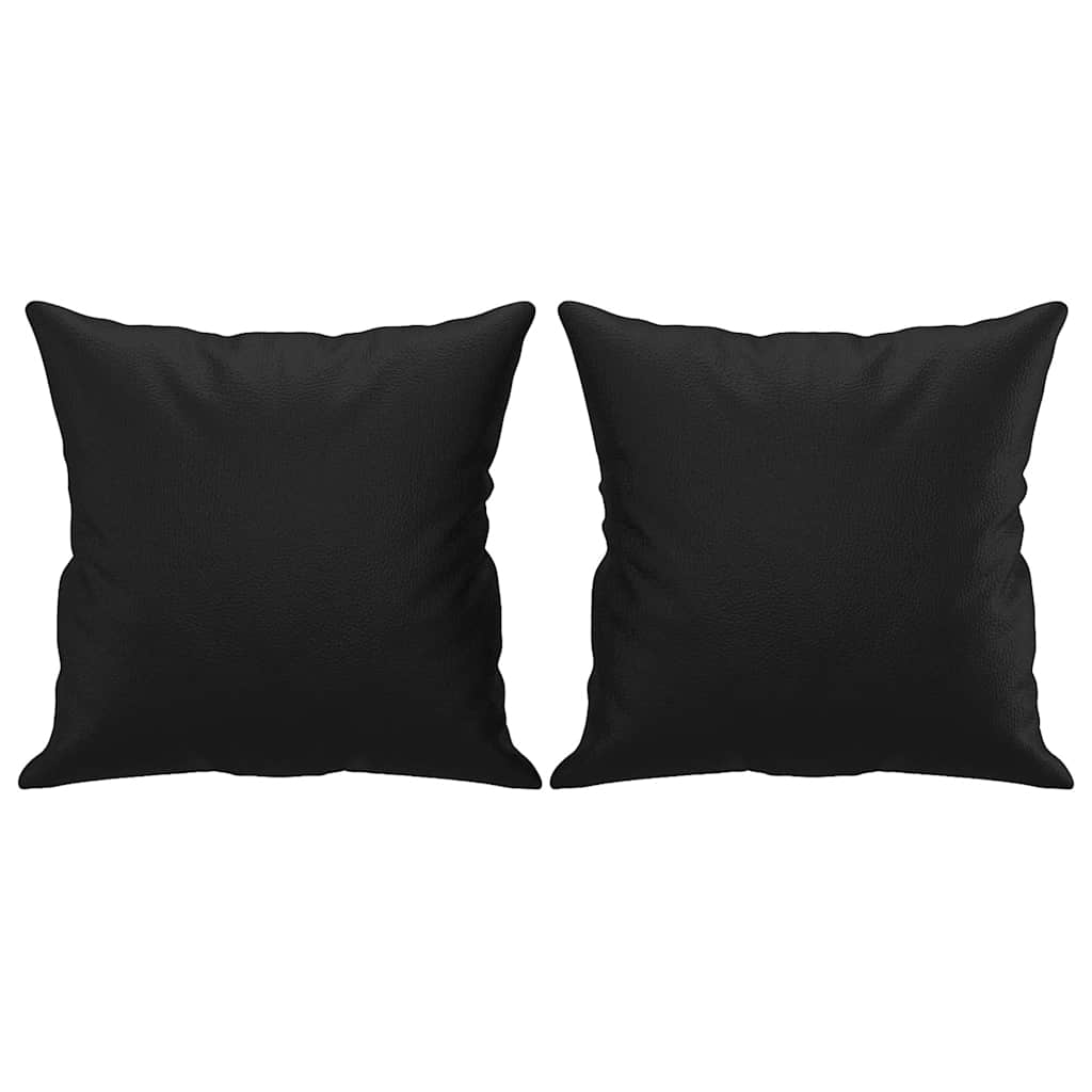 2-Sitzer-Sofa mit Zierkissen Creme 120 cm Kunstleder