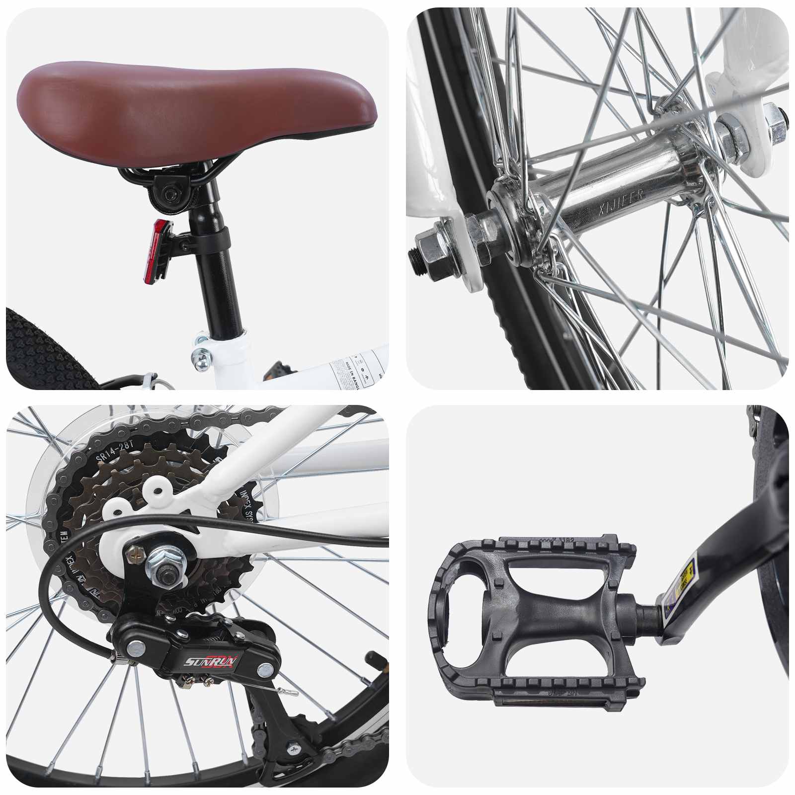 Mountainbike 20 Zoll 6-Speed für 5-8 Jahre alt Weiß