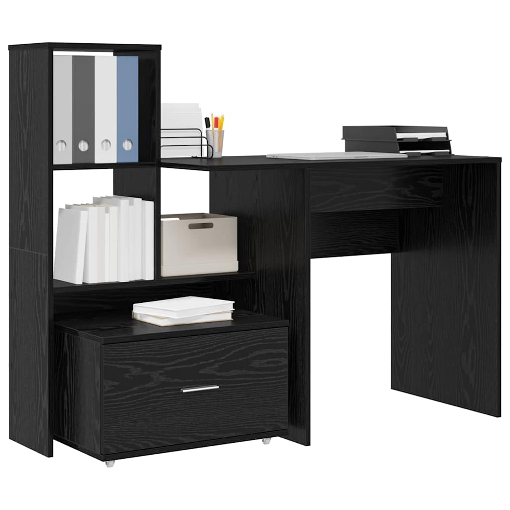 Schreibtisch mit Regal Weiß 131,5 x 50 x 106,5 cm Holzwerkstoff
