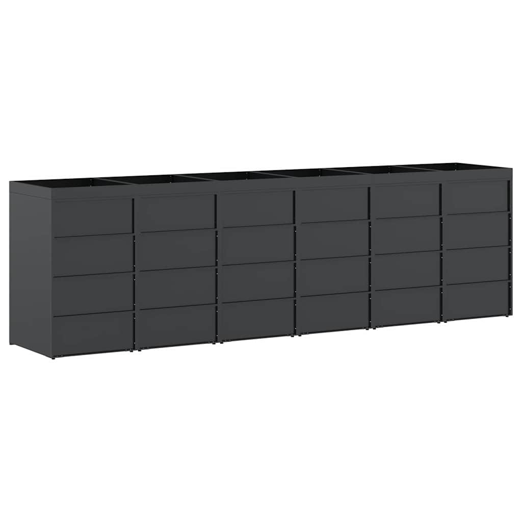 Mülltonnenbox für 2 Tonnen Schwarz 138x79x117 cm Stahl