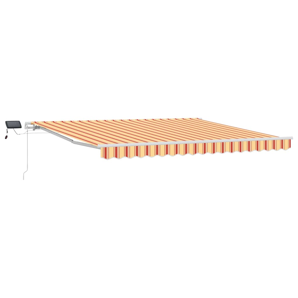 Markise Manuell Einziehbar mit LED 300x250 cm Blau und Weiß