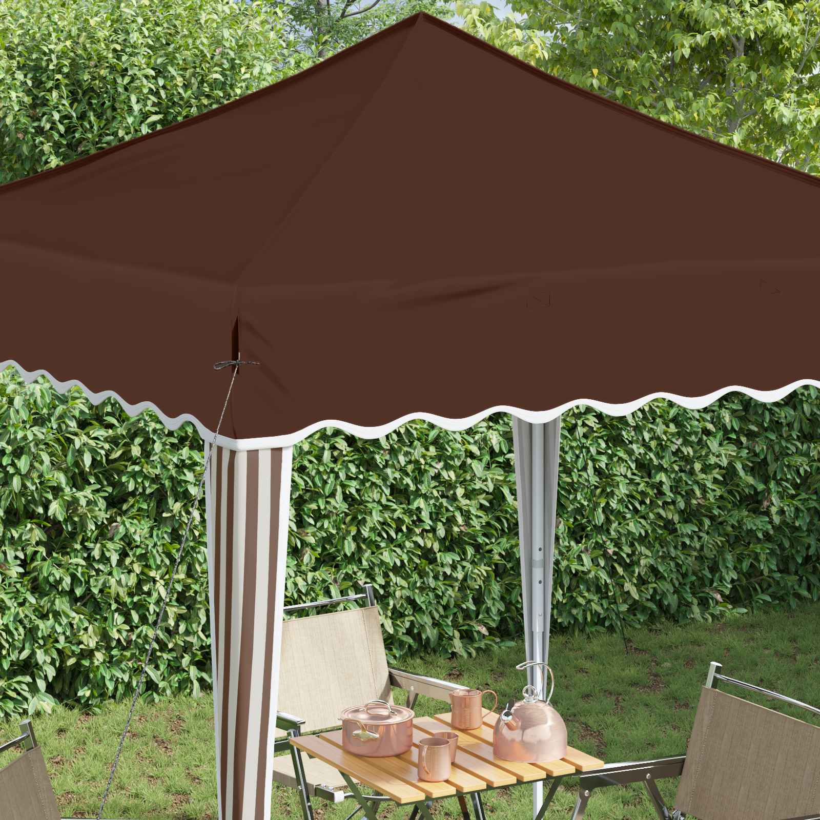 Pop-up Partyzelt 195 x 195 x 245 cm Creme Oxford-Stoff