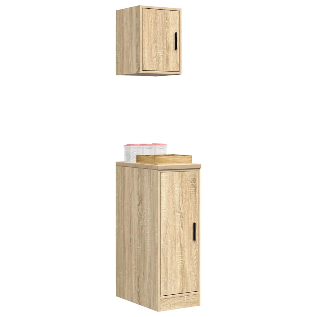 Garagenschränke 2 Stk. Schwarz Holzwerkstoff