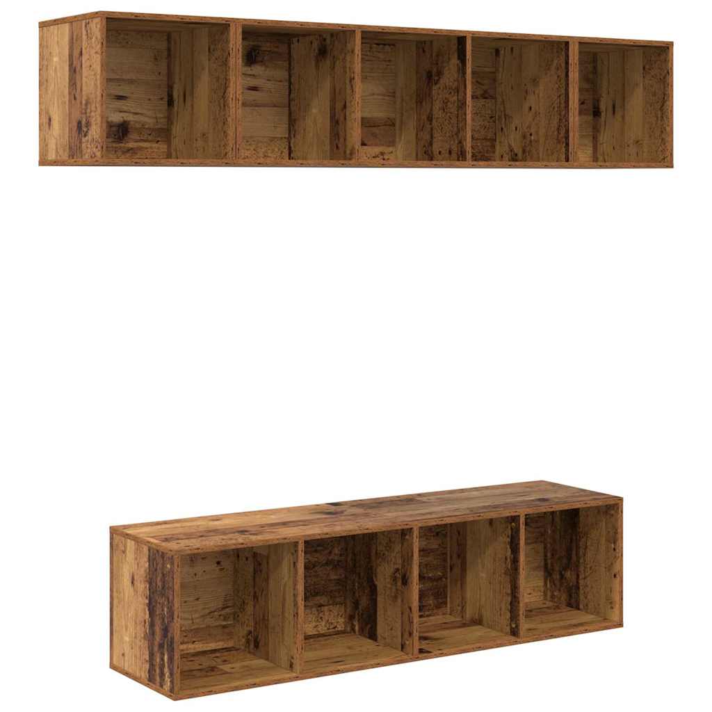 4-tlg. TV-Schrank-Set Weiß Holzwerkstoff