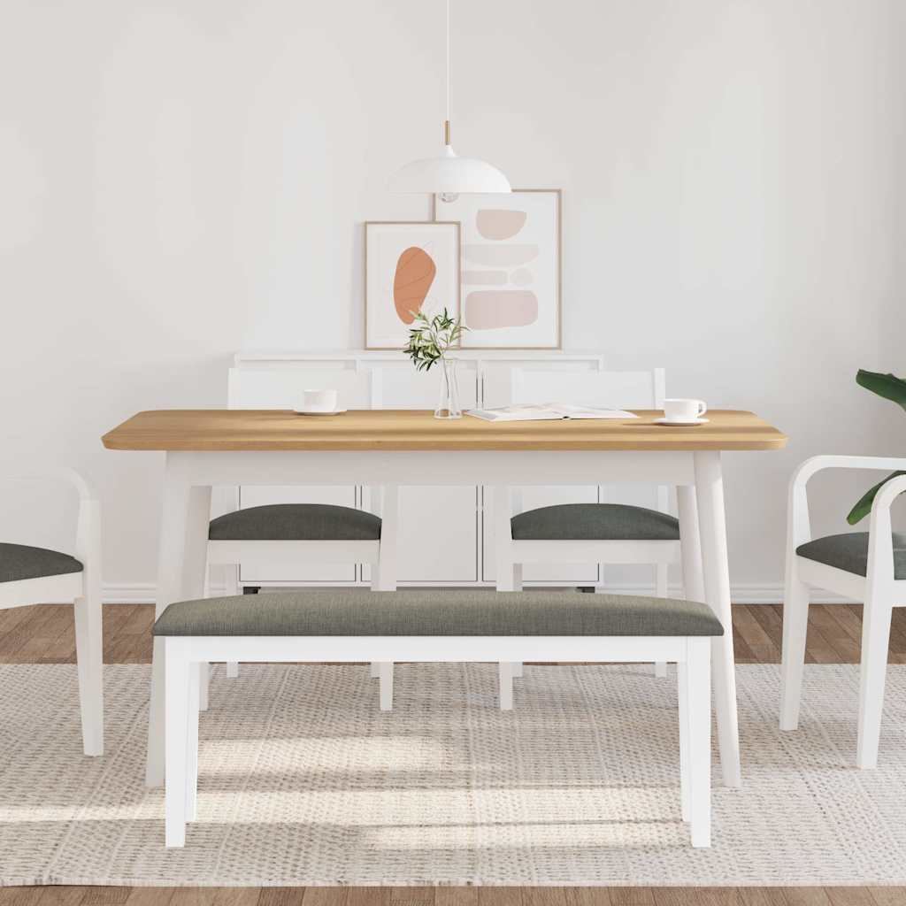 Bank 110 cm Braun Massivholz Gummibaum