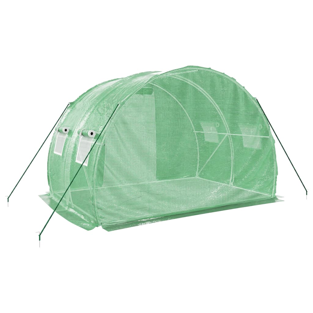 Gewächshaus mit Stahlrahmen Grün 48 m² 16x3x2 m