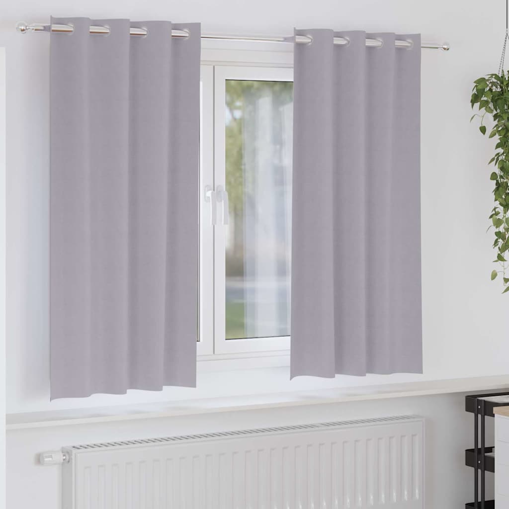 Verdunkelungs-Vorhänge mit Ringen 2 pcs Beige 140 x 140 cm
