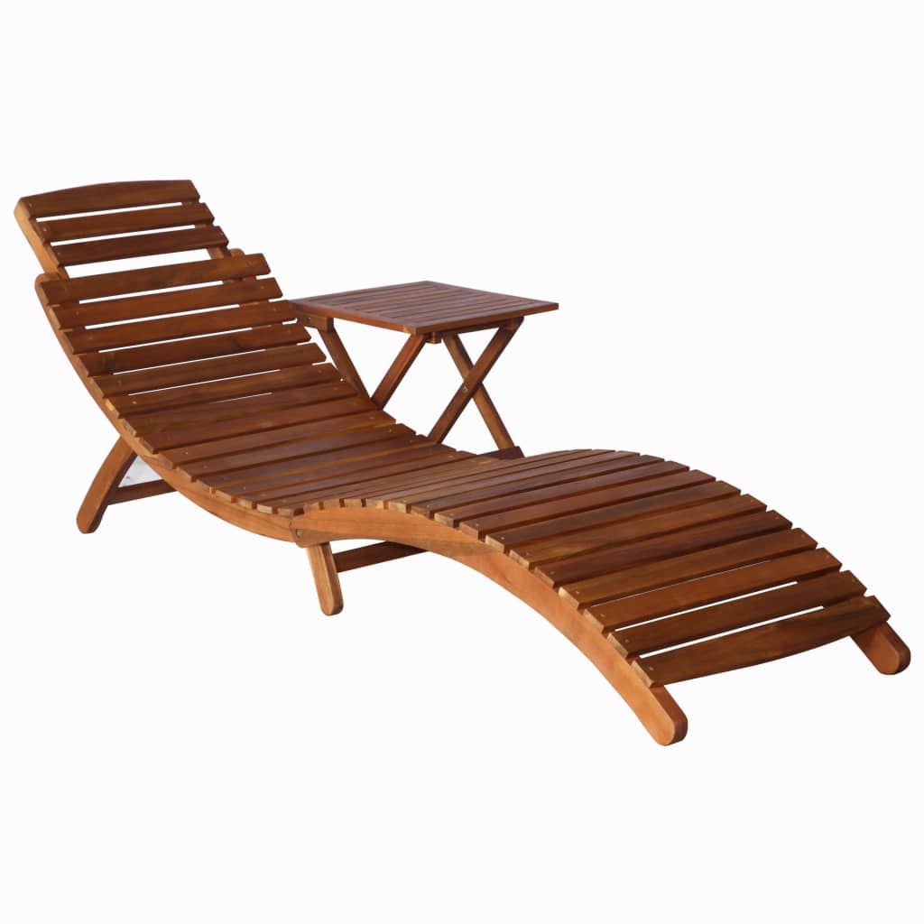 Sonnenliege 2 pcs Braun 55 x 184 x 64cm Massivholz Akazie