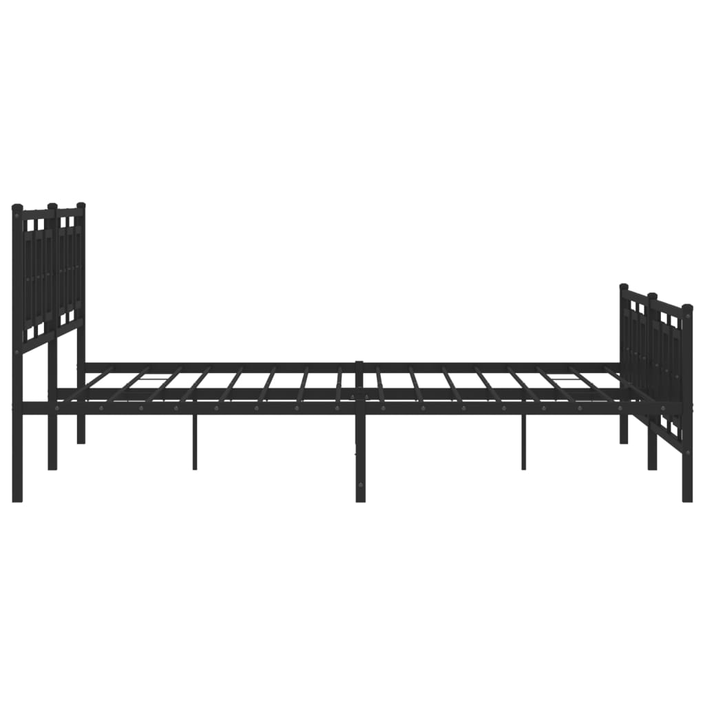 Bettgestell mit Kopf- und Fußteil Metall Weiß 180x200 cm