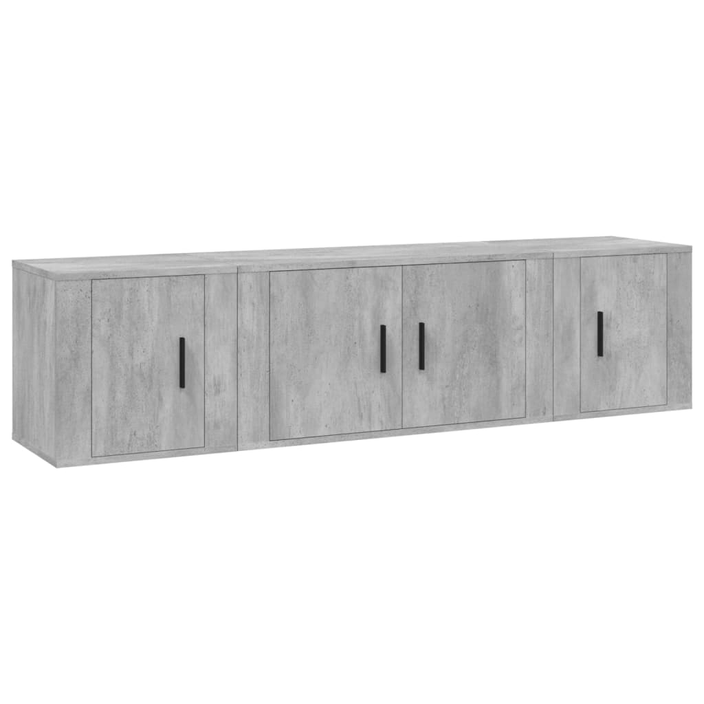 3-tlg. TV-Schrank-Set Weiß Holzwerkstoff