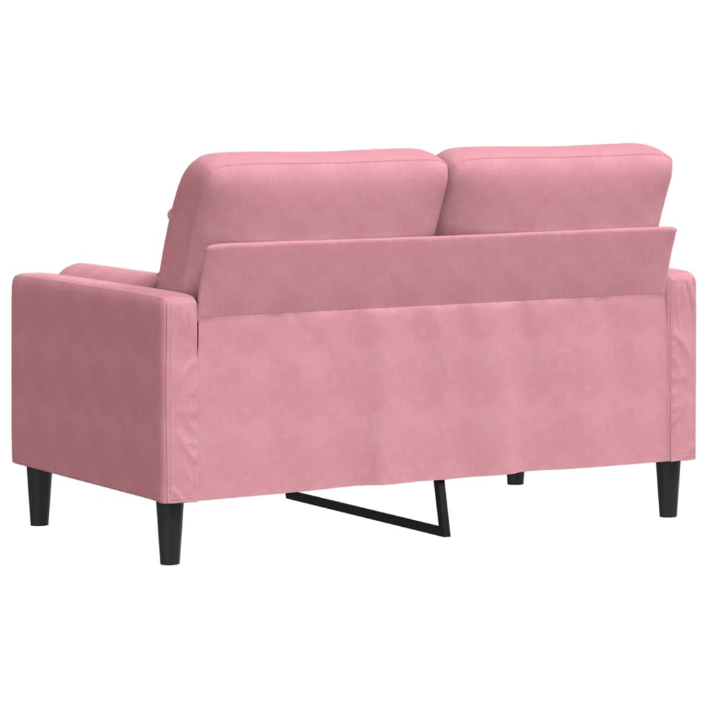 2-Sitzer-Sofa mit Zierkissen Hellgrau 120 cm Samt