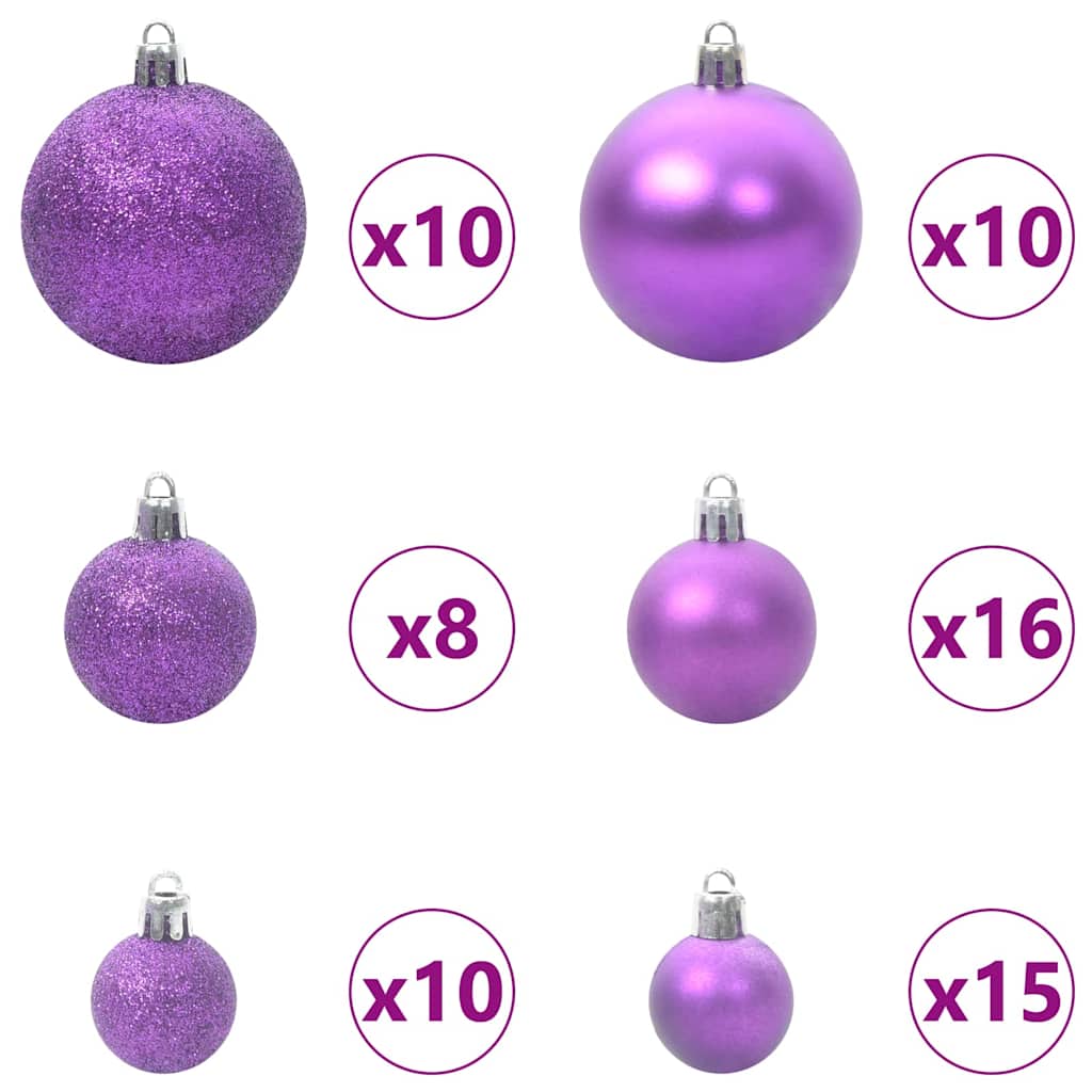 Künstlicher Weihnachtsbaum mit LEDs Kugeln Zapfen 150 cm