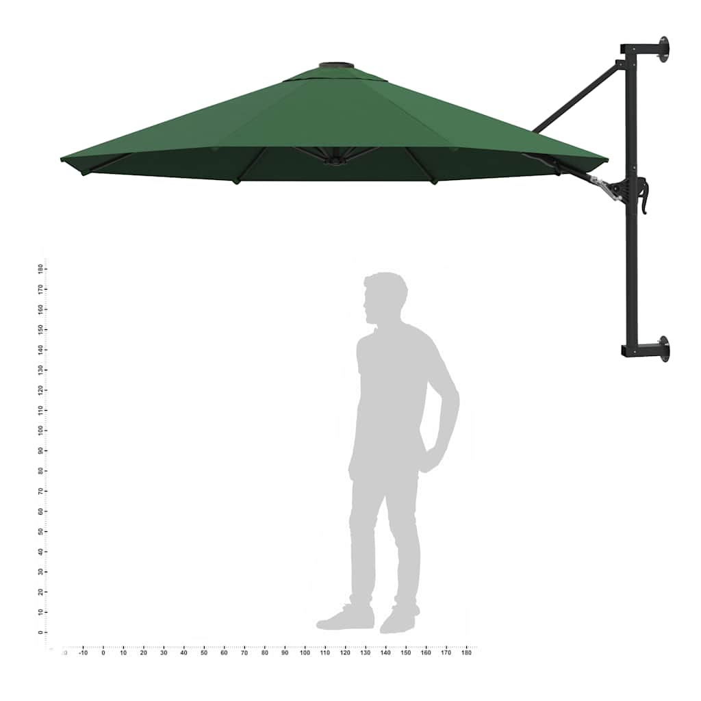 Sonnenschirm zur Wandmontage mit Metall-Mast 300 cm Sandweiß