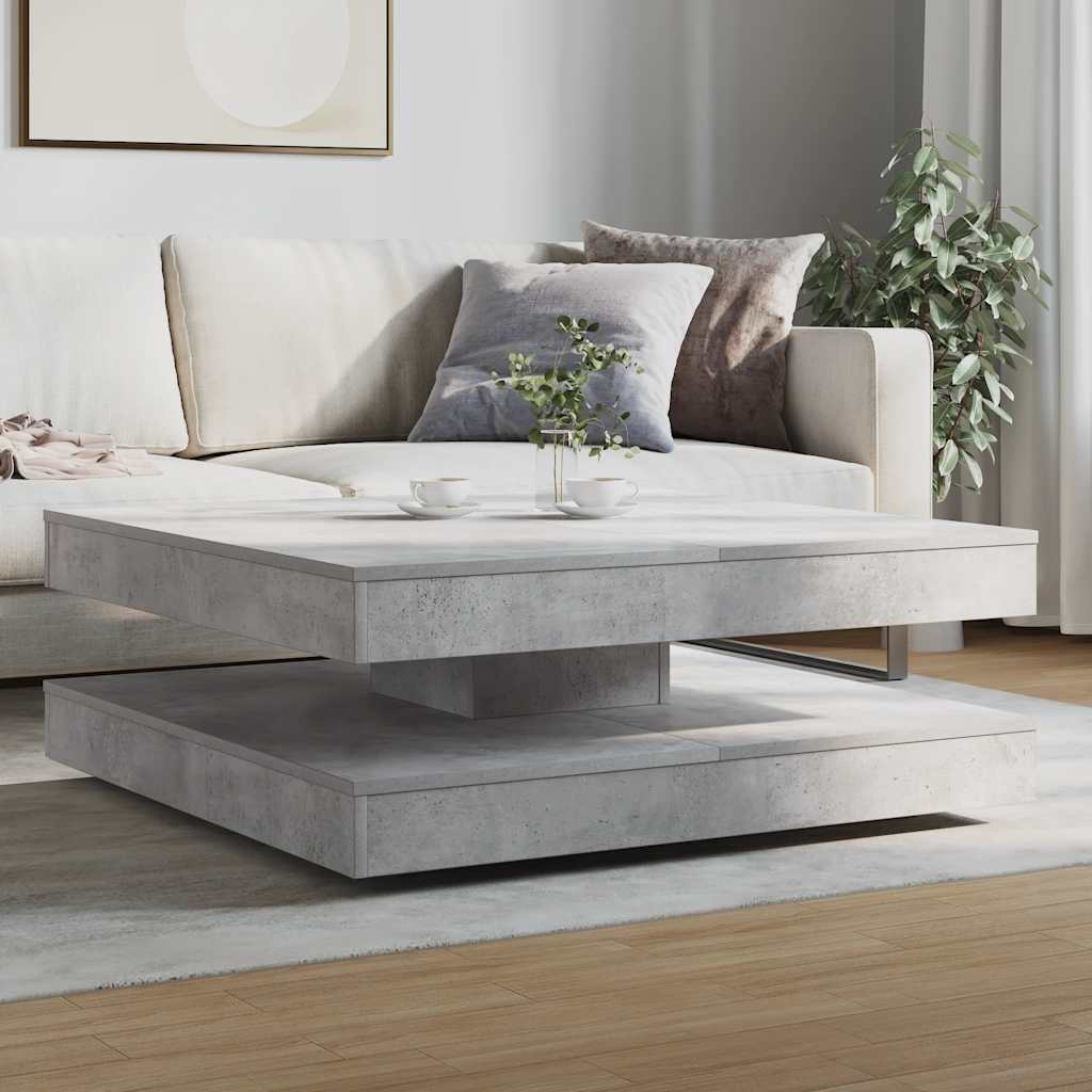 Couchtisch 360-Grad Drehbar Weiß 90x90x34,5 cm