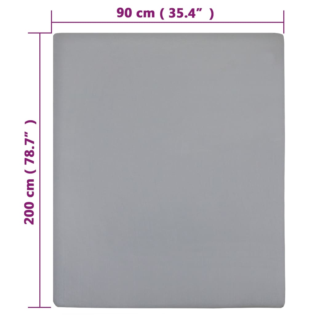 Spannbettlaken Jersey Anthrazit 90x200 cm Baumwolle