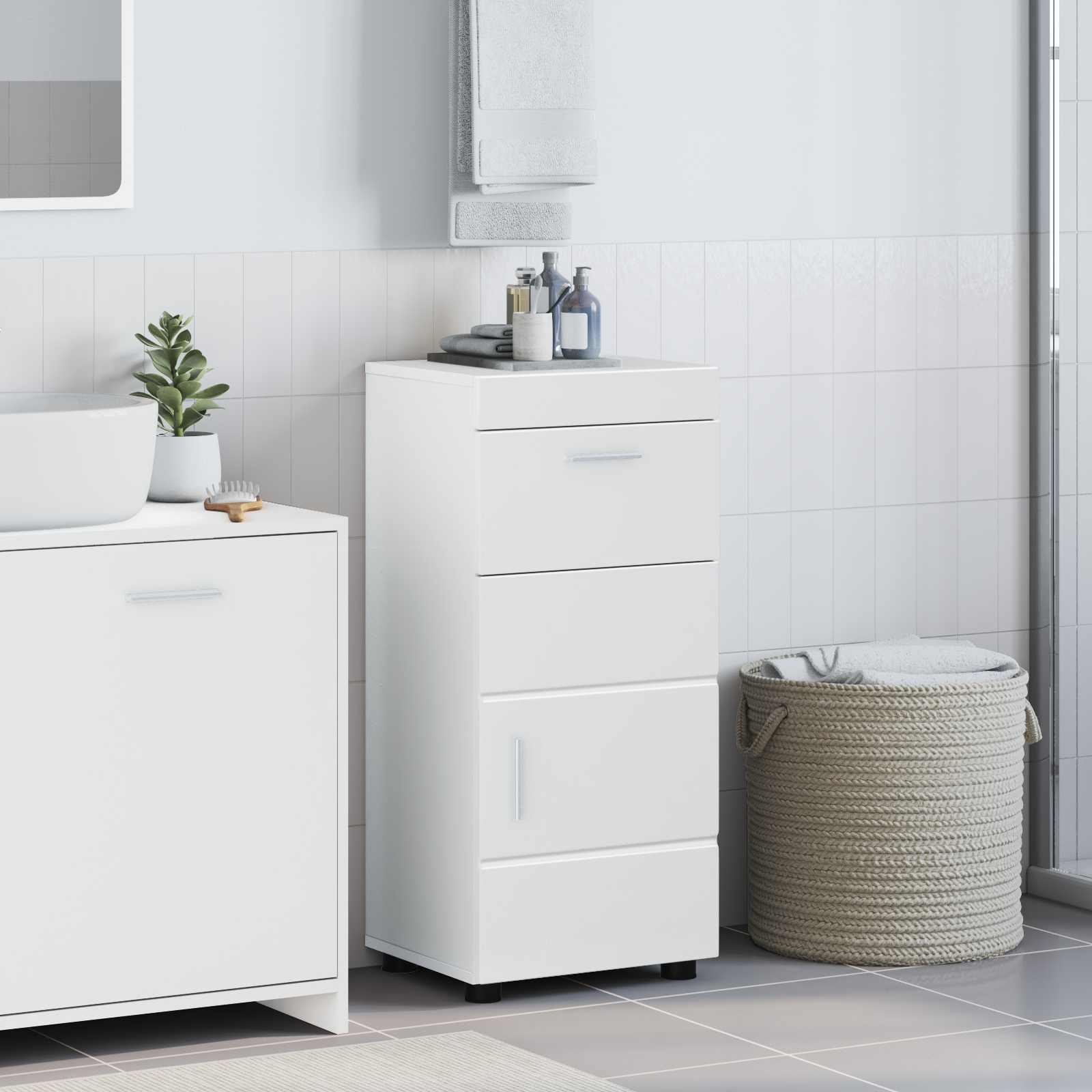 Badezimmermöbel-Set TULUM 2 pcs Weiß 60 x 34 x 63 cm