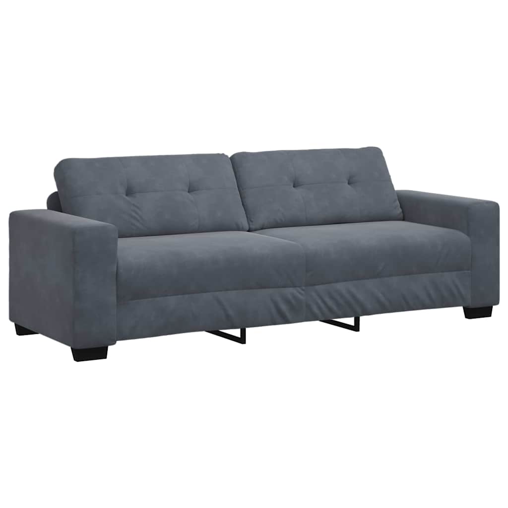2-teiliges Sofa-Set mit Kissen, hellgrauer Samt