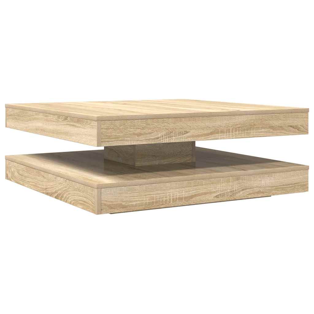 Couchtisch 360-Grad Drehbar Weiß 90x90x34,5 cm