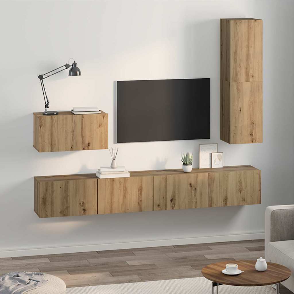 4-tlg. TV-Schrank-Set Sonoma-Eiche Holzwerkstoff