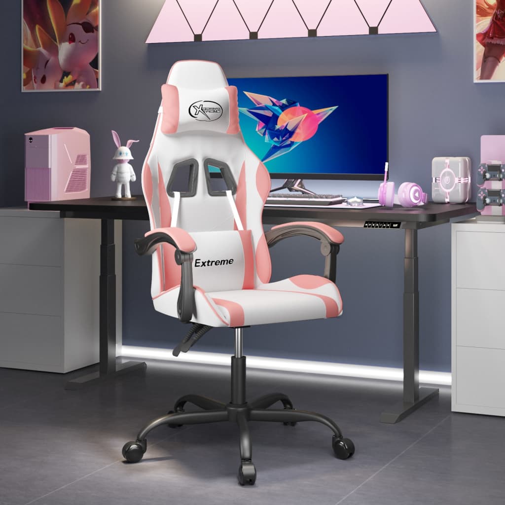 Gaming-Stuhl Drehbar Schwarz und Grün Kunstleder