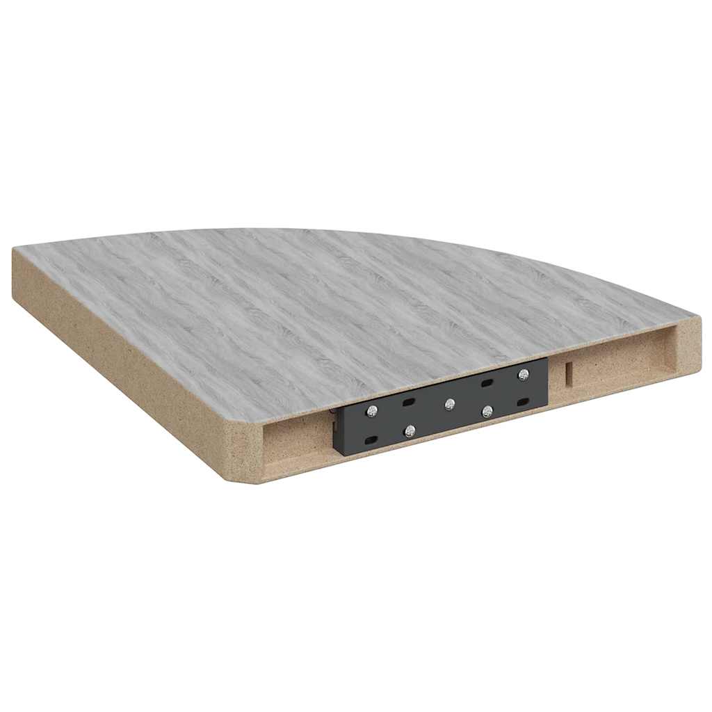 Schwebende Eckregale 2 Stk. Hochglanz-Weiß 25x25x3,8 cm MDF